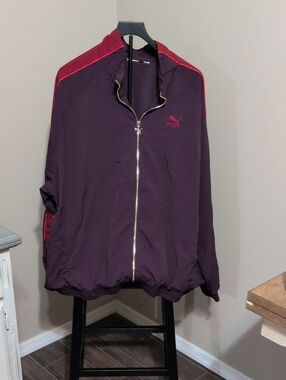 Puma Men's Plum Windbreaker with Red Trim